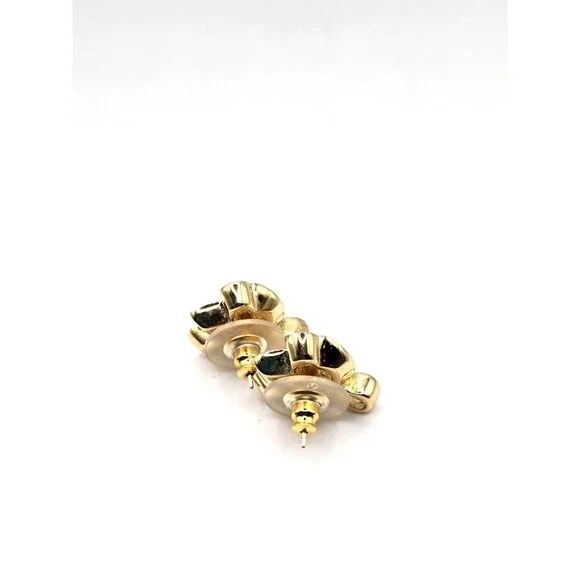 Christian Dior Signed Crystal Rhinestone Gold Plated stud Earrings Rare design - Picture 7 of 7